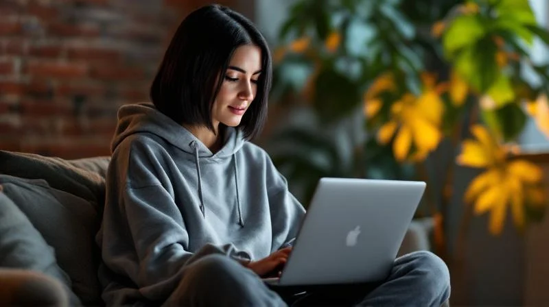 Frau nimmt berufsbegleitend an Online-Fortbildung in Hamm teil